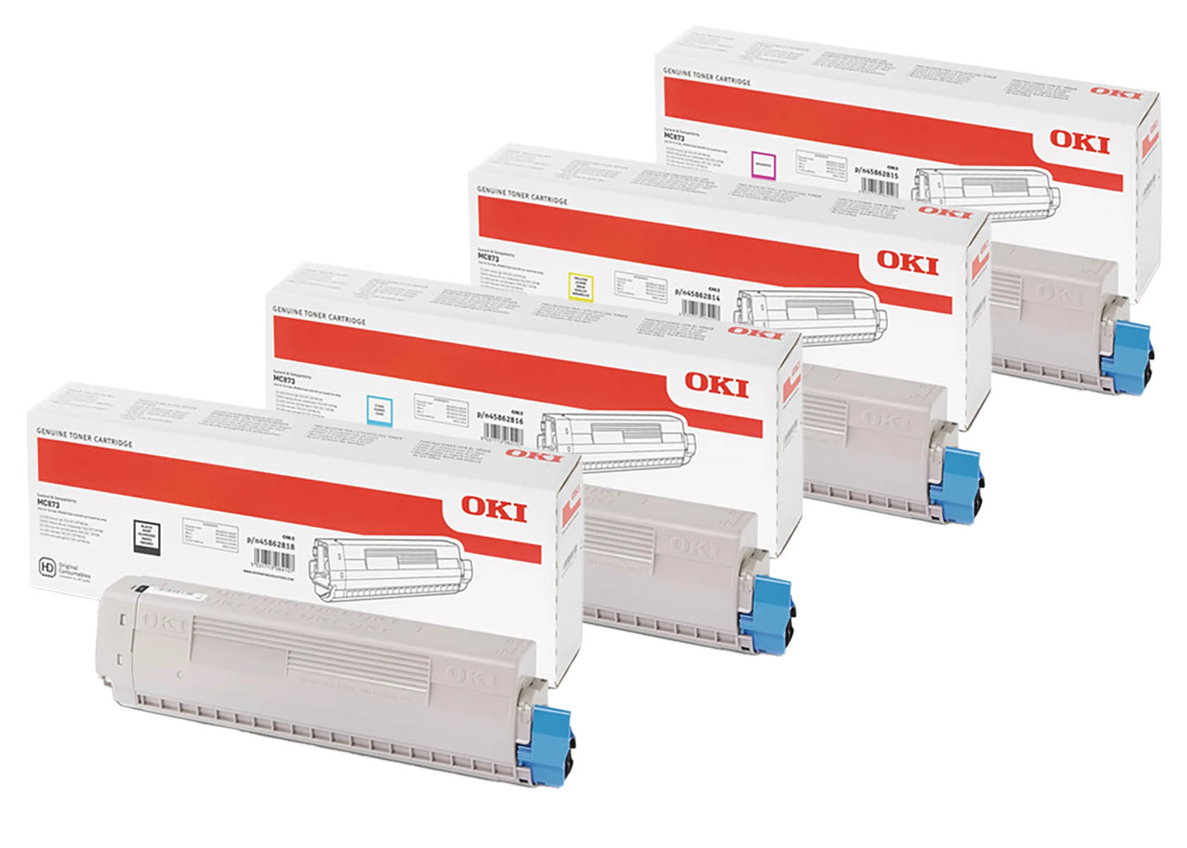 Original OKI MC873 SET Multipack / Set mit allen vier Farben