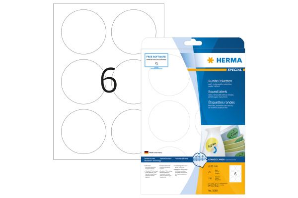 HERMA Etiketten Special 85mm 5068 weiss 150 Stück