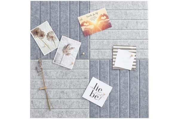 ZELLER Pinboard-Set, 4tlg. 30x30 cm 11579 hell-/dunkelgrau