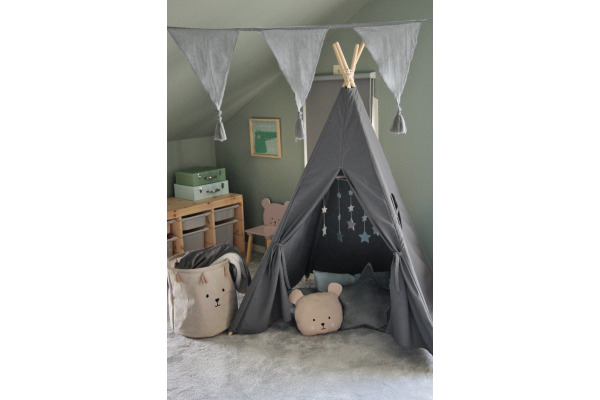 JABADABAD Tipi Zelt Grau K024 110x100x155 cm