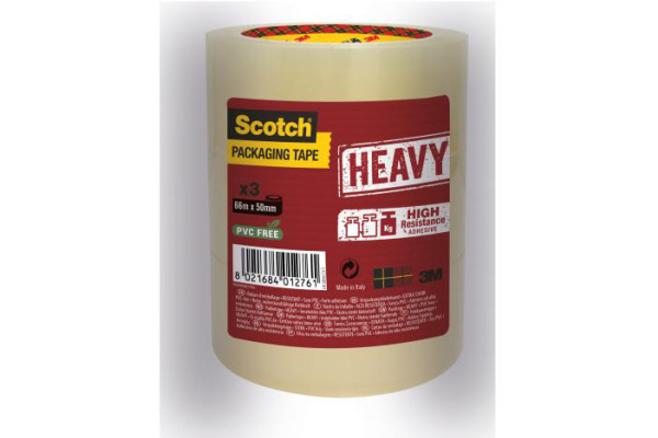 SCOTCH Verpackungsband 50mmx66m HV5066T3T transparent 3 Rollen