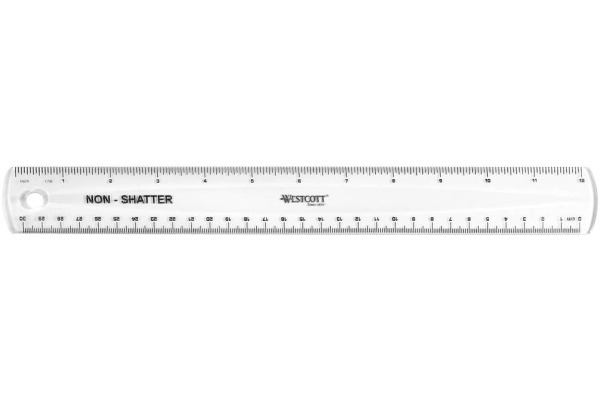 WESTCOTT Kunststofflineal 30cm E-101200 weiss