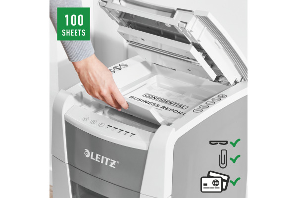 LEITZ Aktenvernichter IQ AF 80112000 Small Office 100, P-4, 34lt