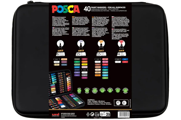 POSCA Marker 1-8mm POSCAFIN Fine Art Koffer 40 Stück