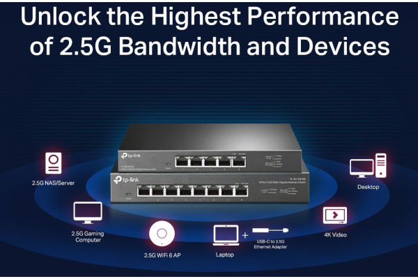 TP-LINK 2.5G Multi-GB Switch TL-SG108M 8-Port