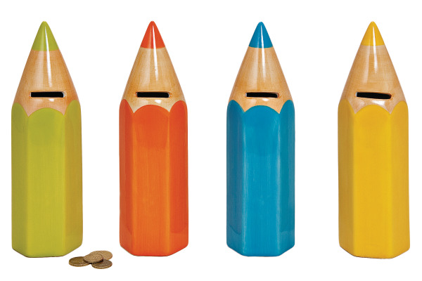 ROOST Spardose Buntstift 10014391 Keramik, assortiert 6x25x6cm
