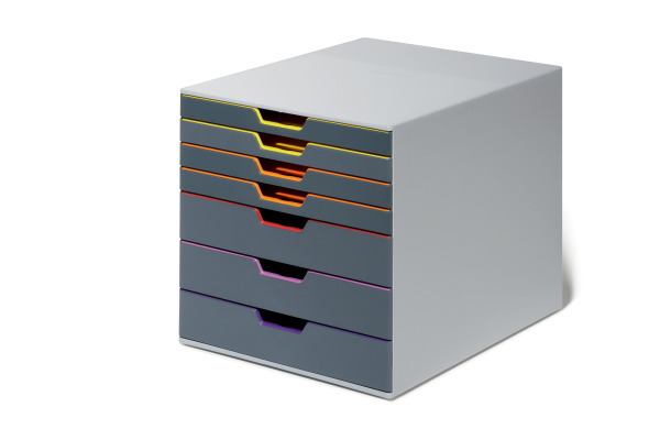 DURABLE Schubladenbox Varicolor 7 760727 grau/bunt 7 Schubl.