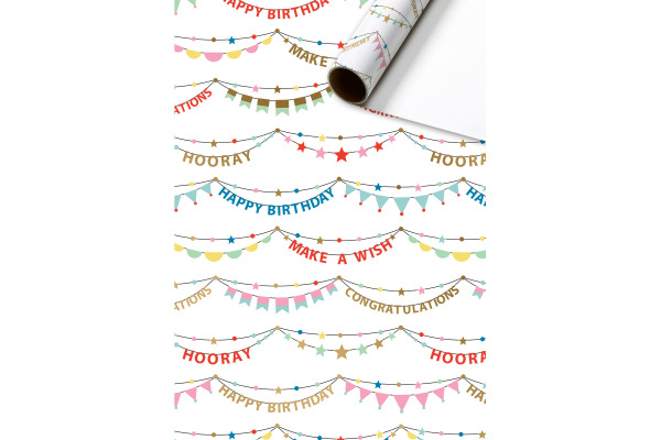 STEWO Geschenkpapier Pierrot 252850916 weiss 70x200cm