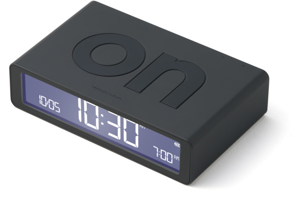 LEXON Wecker Flip Classic LR157G3 dunkelgrau, USB-C