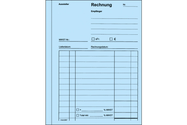 FAVORIT Formularbuch Rechnungen A6 9201 OK Durchschreibepapier 50x2 Blatt
