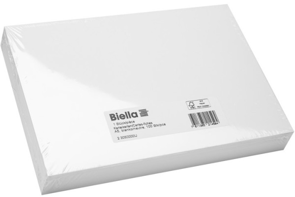 BIELLA Karteikarten blanko A5 23050000U weiss 100 Stück