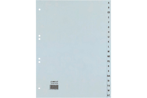 HETZEL Register PP A4 25240481 grau A-Z 20-teilig