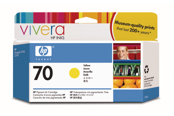 HP Tintenpatrone 70 yellow C9454A DesignJet Z2100/3100 130ml