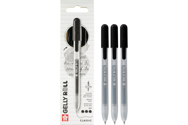 SAKURA Gelly Roll 0.8mm PXGBRACL3 schwarz 3 Stück