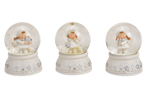 ROOST Schneekugel Winterkind 10030162 Poly, Glas, weiss 7x9x7cm