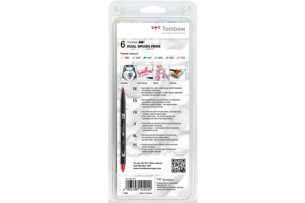 TOMBOW ABT Dual Brush Pen ABT-6P-2 6er Set Pastellfarben