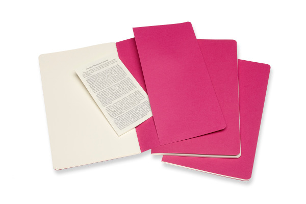 MOLESKINE Notizheft Cahier 3er Set A5 647629681 pink, blanco 80 Blatt