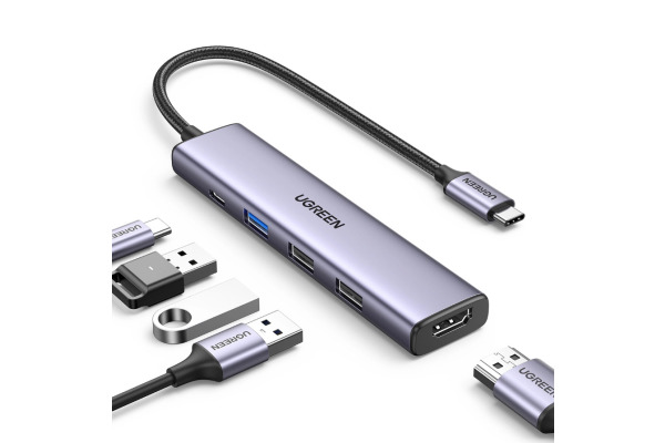 UGREEN USB-C Hub 5-in-1 15495  2 xUSB-A,USB-C,2.0,HDMI