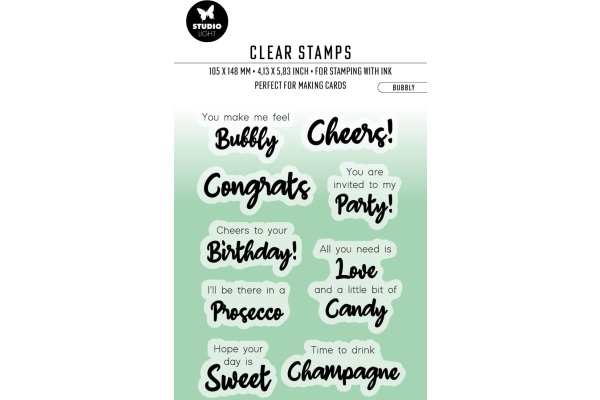 STUDIO LI Klarischtstempel Bubbly STAMP356 14.8x10.5x0.3cm