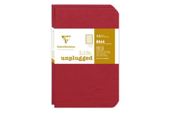 CLAIREFON AGEBAG Set 2 Hefte 9X14cm 734172C liniert rot 48 Bl