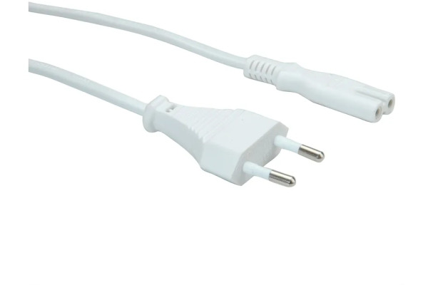 VALUE Netzkabel White 19.99.209 Euro-Flach auf C7 Buchse 1.8m
