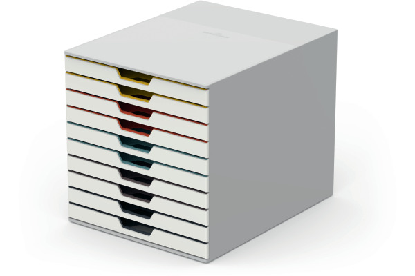 DURABLE Schubladenbox Varicolor 10 763027 weiss/bunt 10 Schubl.