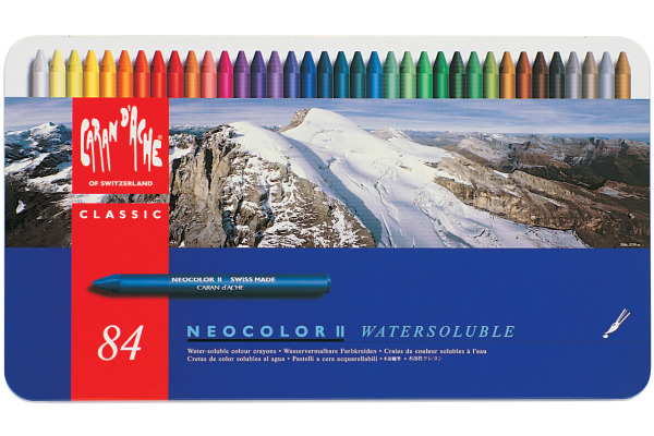 CARAN D'A Wachsmalkreide Neocolor II 7500.384 84 Stück, Box 9mmx10,5cm