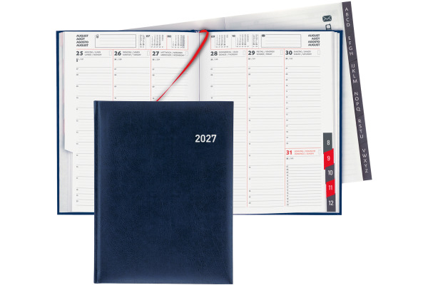 BIELLA Geschäftsagenda Orario 2027 809301050 1W/2S blau ML 17.8x23.5cm