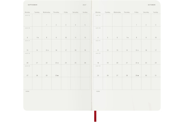 MOLESKINE Agenda Classic Large 2027 DSF212DC3 1T/1S scharlachrot SC 13x21cm
