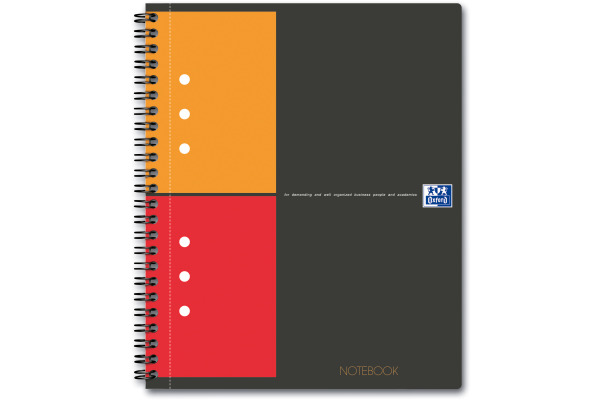 OXFORD Spiralheft International A5+ 100101849 schwarz, kariert 5mm 80 Blatt