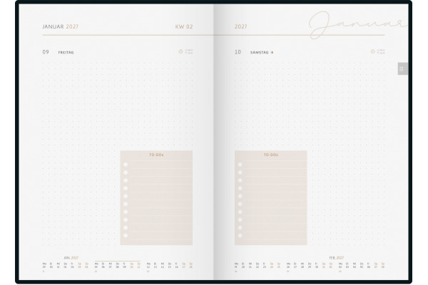 RIDOIDE Agenda Design Line 2027 702850301 1T/1S Browny DE 14.8x21cm