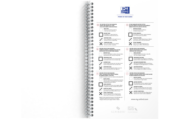 OXFORD Task Manager Essentials A5 400184966 aqua, liniert 115 Blatt