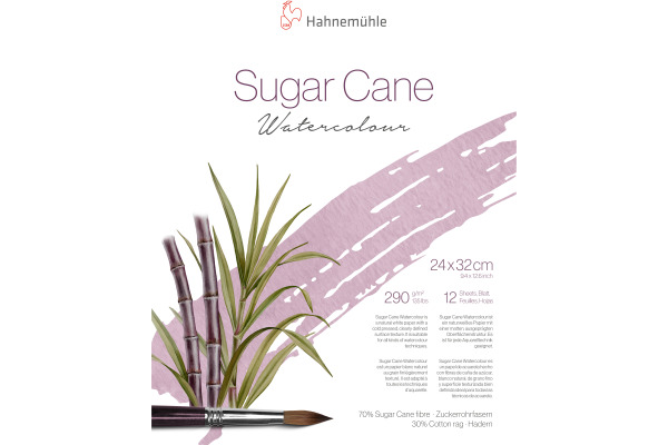 HAHNEMÜHL Aquarellbl. SugarCane 24x32cm 10625421 weiss, 290g 12 Blatt