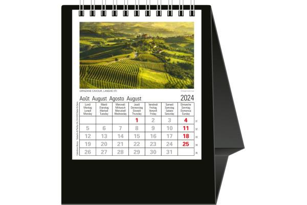 NOVOS Tischkalender Europa 2027 500053 1M/1S schwarz ML 11.5x14cm