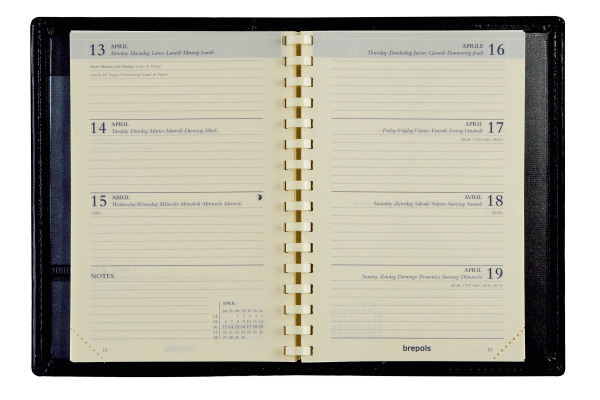 BREPOLS Agenda Delta Kul.Palermo 2027 26.3.0249 1W/2S schwarz 8.1x12cm