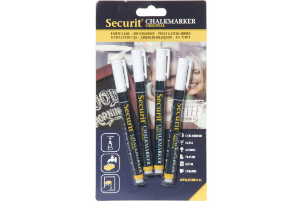 SECURIT Kreidestift 1-2mm BL-SMA100 weiss, 4 Stück