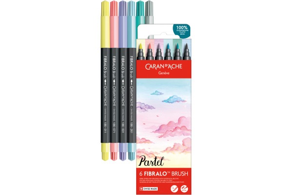 CARAN D'A Classic Fibralo Brush 0.5-5mm 186.802 Pastel 6 Stück