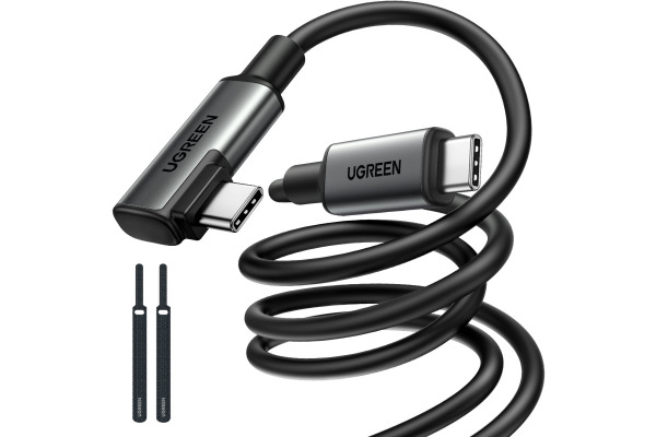 UGREEN Cable Right Angle 90629 5m, USB-C to USB-C Link,Bl. BB