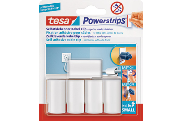 TESA Powerstrips Kabel-Clip 580350001 bis 8mm Kabelstärke 5 Stück