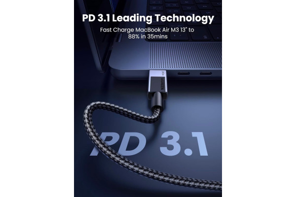 UGREEN Cable USB-C to USB-C, 240W 45068 PD,2m,Fast Charging,Gray
