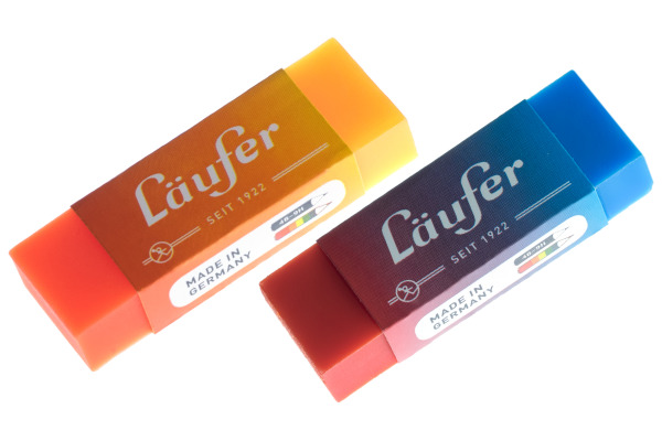 LÄUFER Plast-Radierer 65x21x12mm 12005 farbig ass.