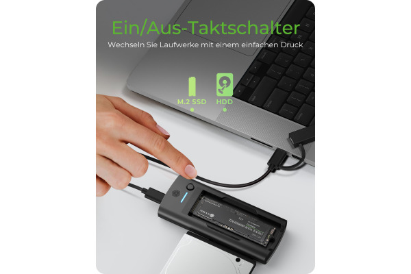 ICY BOX DockingStation M.2 IB180MSC3 NVMe SSD & SATA Drive, USB-C