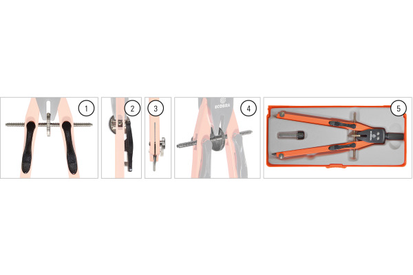 ECOBRA Zirkel Duo-Tec 17cm 426121 350mm, lila