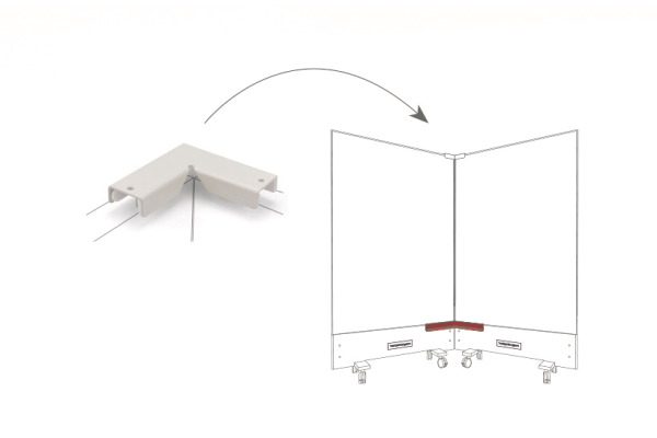 MAGNETOP. Top-Connector double corner 1146097 weiss, für Infinity Wall