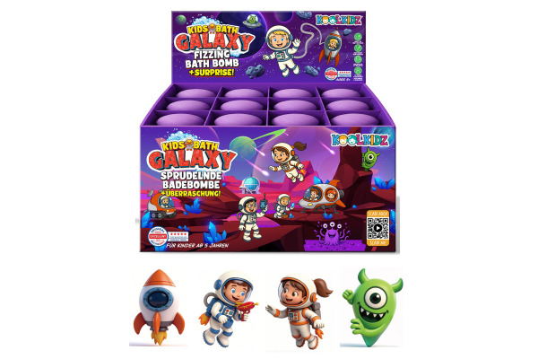KOOLKIDZ Badebombe sprudelnd 3563755 4 assortiert, Galaxie