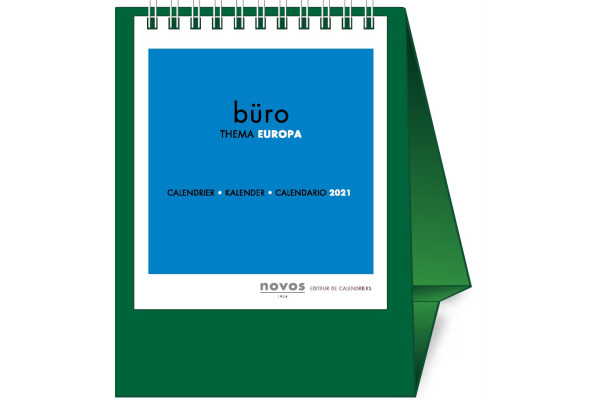 NOVOS Tischkalender Europa 2027 500084 1M/1S dunkelgrün ML 11.5x14cm