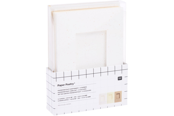 RICO DESI Passepartoutkarten-Set B6 302661 3 Farben 12 Stück