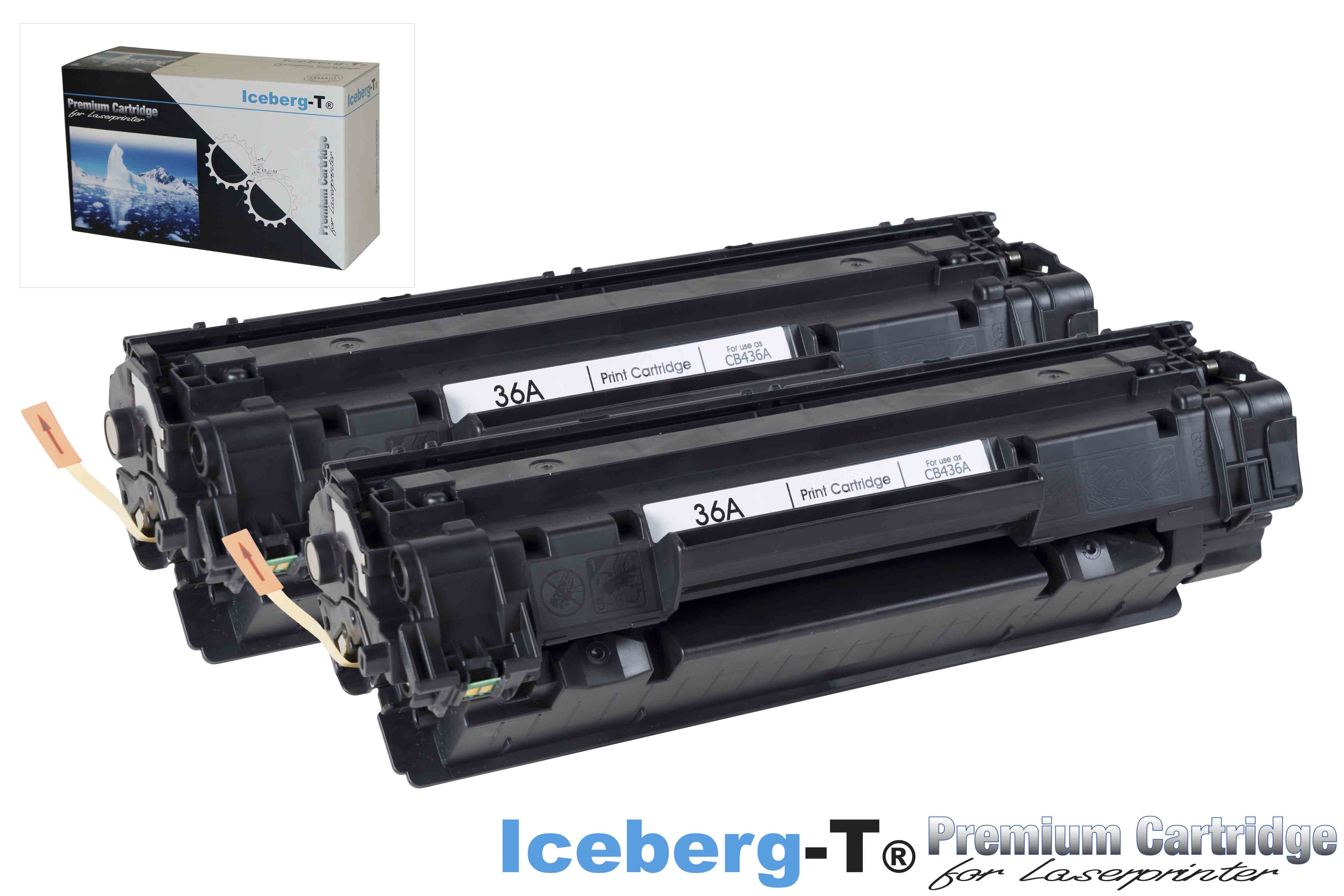 Iceberg-T Toner CB436A 2 Stück à 2'000 Seiten, schwarz
