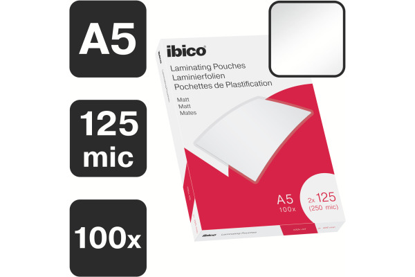 IBICO Laminiertasche A5 627322 matt, 125my 100 Stk