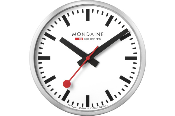 MONDAINE Wanduhr 250mm A990.16SB silber/schwarz